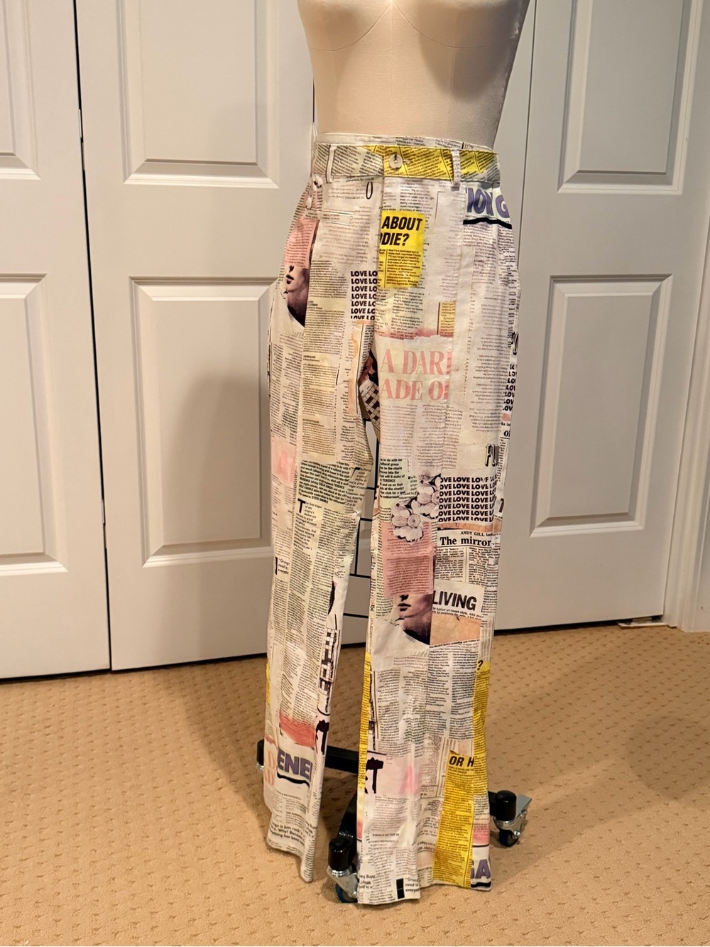 Desigual News Paper Print Pants